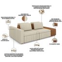 Ver imagem 7 de Sofá Ilha com Puff para Sala Living 265cm Amber M03 Linho Cru Couríssimo Whisky - Lyam Decor