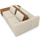 Ver imagem 2 de Sofá Ilha com Puff para Sala Living 265cm Amber M03 Linho Cru Couríssimo Whisky - Lyam Decor