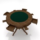 Ver imagem 1 de Conjunto Mesa de Jogos Carteado Bellagio Tampo Reversível e 4 Cadeiras Madeira Poker Base Estrela Ve