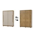 Ver imagem 2 de Guarda-roupa Dubai Infinity 163cm 2 Portas de Correr Mdf - Nature/ Fendi Flex Vila Rica