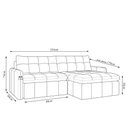 Ver imagem 4 de Sofá Retrátil Bipartido Sala de Estar Belém 184cm Couro Preto G52 - Gran Belo
