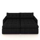 Ver imagem 7 de Sofá Retrátil Bipartido Sala de Estar Belém 184cm Couro Preto G52 - Gran Belo