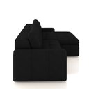 Ver imagem 6 de Sofá Retrátil Bipartido Sala de Estar Belém 184cm Couro Preto G52 - Gran Belo