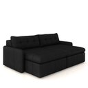 Ver imagem 2 de Sofá Retrátil Bipartido Sala de Estar Belém 184cm Couro Preto G52 - Gran Belo
