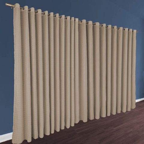 cortina blackout Milam bloqueia luz 7,00 x 2,90 sala bege