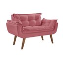 Ver imagem 1 de Poltrona Opalla 2 Lugares Pé Palito Rosa Tecido 209