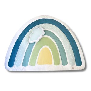 Kit Colchonete Arco-íris Azul + Almofada Nuvem