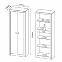 Ver imagem 3 de Kit 4 Peças com Escrivaninha em L, Gaveteiro, Armário Multiuso Alto e Estante Livreiro