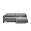 Ver imagem 5 de Sofá Decorativo Karine 3 Lugares Sala de estar 230cm com Chaise Pés em Aço Couro Grafite G88 - Gran 