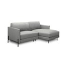 Ver imagem 2 de Sofá Decorativo Karine 3 Lugares Sala de estar 230cm com Chaise Pés em Aço Couro Grafite G88 - Gran 