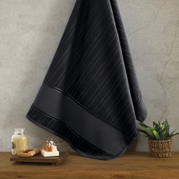 TOALHA BANHO DOHLER VELOUR ARTESANALLE 70CM X 140CM:Preto - 1