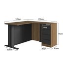 Ver imagem 3 de Escrivaninha Ripado Mesa Escritório em L Office 4 Gavetas 120cm Mel e Grafite Preto