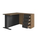 Ver imagem 4 de Escrivaninha Ripado Mesa Escritório em L Office 4 Gavetas 120cm Mel E Grafite