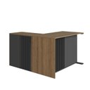 Ver imagem 5 de Escrivaninha Ripado Mesa Escritório em L Office 4 Gavetas 120cm Mel E Grafite