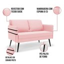 Ver imagem 5 de Kit 01 Namoradeira e 02 Poltronas Suede Rosa Bebê