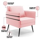 Ver imagem 4 de Kit 01 Namoradeira e 02 Poltronas Suede Rosa Bebê