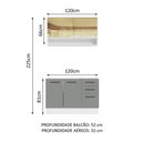 Ver imagem 4 de Armário de Cozinha Compacta 120cm Branco/Cinza Agata Madesa 02