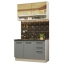 Ver imagem 3 de Armário de Cozinha Compacta 120cm Branco/Cinza Agata Madesa 02