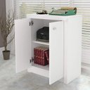 Ver imagem 6 de Kit 2 Peças com Mesa para Escritório em L e Armário Multiuso Baixo