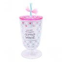 Ver imagem 5 de Copo Taça com Canudo Amo Você 600ml - Projeto Kiwi