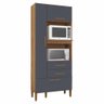 Armario Multiuso Seul Torre Cozinha com 3 Portas e 2 Gavetas Canelato-grafite Canelato-grafite - 1