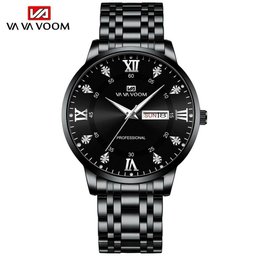 Relógio Masculino Va Va Voom Va-2461 À Prova D'água Preto Fosco - 1