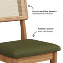 Ver imagem 5 de Kit 4 Cadeiras Estofadas Encosto Telado Estrutura 100% MDF Bolonha Verde/Freijó