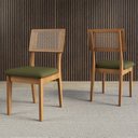 Ver imagem 2 de Kit 4 Cadeiras Estofadas Encosto Telado Estrutura 100% Mdf Bolonha