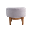 Ver imagem 3 de Puff Mira Pés de Madeira Tecido Cinza