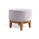 Ver imagem 1 de Puff Mira Pés de Madeira Tecido Cinza