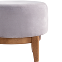 Ver imagem 2 de Puff Mira Pés de Madeira Tecido Cinza
