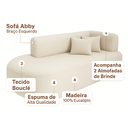 Ver imagem 7 de Sofá Orgânico Versátil Abby 160 Cm - Zahav Estofados:bouclê/bege