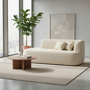 Sofá Orgânico Versátil Abby 160 Cm - Zahav Estofados:bouclê/bege