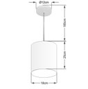 Ver imagem 2 de Lustre Pendente Cilíndrico Vivare Md-4012 Cúpula em Tecido 18x25cm - Bivolt - Rustico Bege - Bivolt