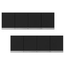 Ver imagem 1 de Kit 02 Armários de Cozinha Aéreo 160cm 4 Portas Preto