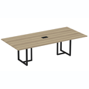 Ver imagem 1 de Mesa de Reunião com Caixa de Tomada 260 x 120 cm Pé Tubular PE25 MDP Noce Naturalle Preto