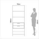 Ver imagem 4 de Estante de Livros Contemporâneo MDF 73CMX185CM Branco/Freijó/Off White