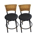 Ver imagem 1 de Kit 2 Banquetas Baixa Cozinha Encosto Juncado