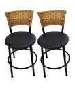 Ver imagem 1 de Kit 2 Banquetas Baixa Cozinha Encosto Juncado