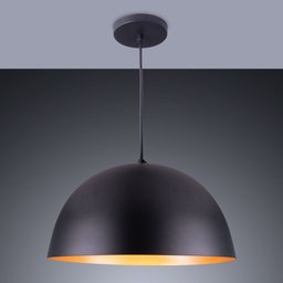 Luminária Pendente Meia Lua Montreal G Lustre Sala Mesa Cozinha Bivolt E27:preto/cobre/bivolt - 2