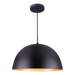 Luminária Pendente Meia Lua Montreal G Lustre Sala Mesa Cozinha Bivolt E27:preto/cobre/bivolt - 1