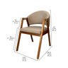 Kit 2 Cadeiras de Jantar Madeira Maciça Amêndoa Ravena Estofada Suede Bege Ccs - 5