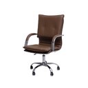 Ver imagem 2 de Cadeira De Escritório com Base Cromada Prizi Garden - Marrom