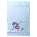 Ver imagem 2 de Toalha Bordada De Mão Lavabo Bailarina no Jardim Saia com Franja Fringer Dohler Artesanalle Branco C