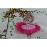 Toalha Bordada De Mão Lavabo Bailarina no Jardim Saia com Franja Fringer Dohler Artesanalle Branco C - 3