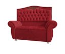 Ver imagem 1 de KIT Cabeceira + Recamier Baú Dunas Dubái Vermelho veludo Linha Alta 1,40 casal Dalaqua-Decor