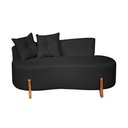 Ver imagem 4 de Conjunto Sofá Curvo Orgânico + 01 Puff Luna Boucle Chumbo - Montanaris Decor