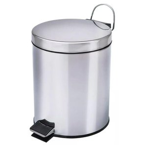 Lixeira com Pedal e Balde Removível em Aço Inox 5 Litros - Mundiart Bb3053 05