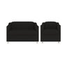 Kit Sofá Namoradeira + Poltrona Tilla Recepção Sala Tecido Suede Cor:Preto - 1