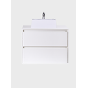 Ver imagem 6 de Gabinete para Banheiro com Cuba e Espelheira Organica 80cm Mdf Branco Dubai - On Móveis